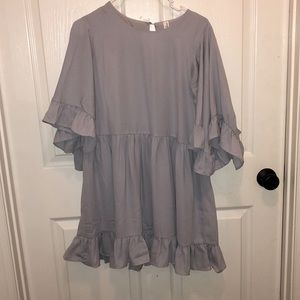 ruffle grey dress